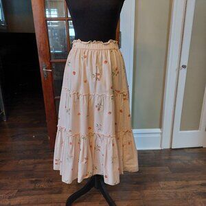 Strawberry Three Tier Midi Rachel Parcell Pink Ruffle Skirt